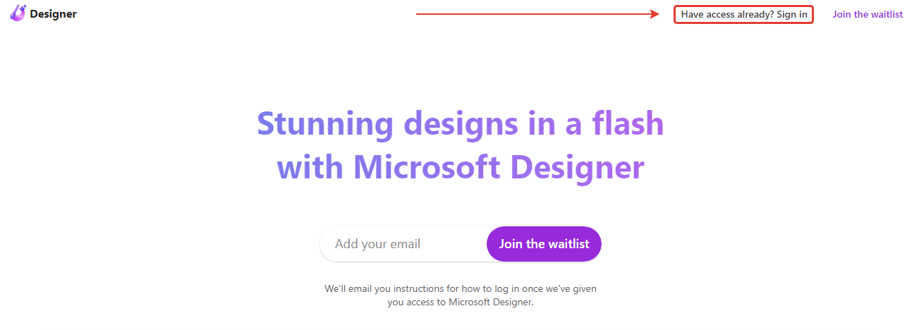 1-й этап регистрации в Designer.microsoft