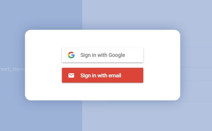 Форма авторизации в нейросети через Gmail