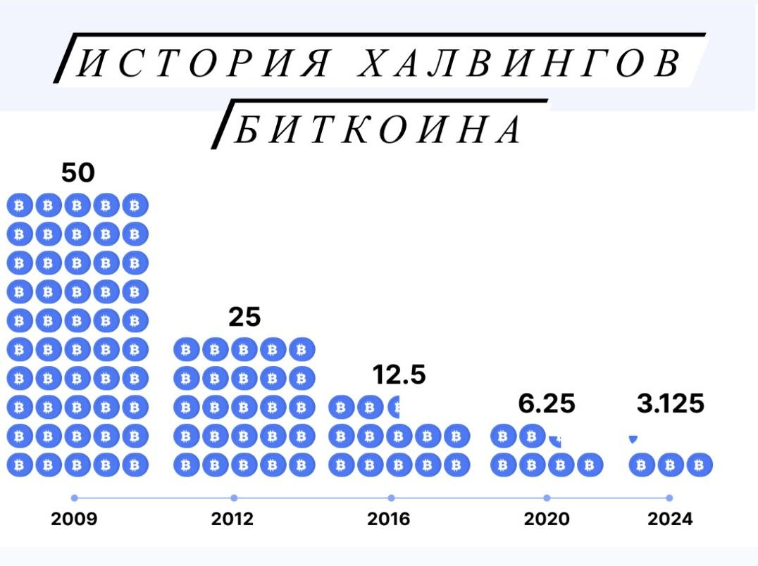 История халвингов биткоина