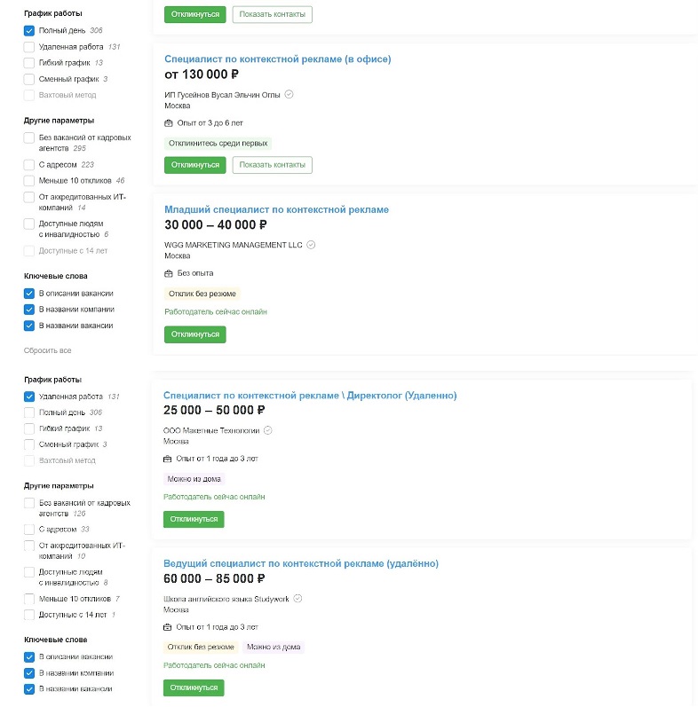 Размеры заработной платы для профессии, связанной с рекламой 